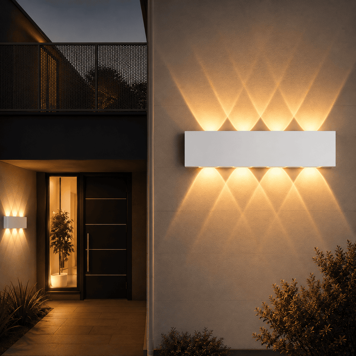 lampes murales exterieures pour terrasse blanc